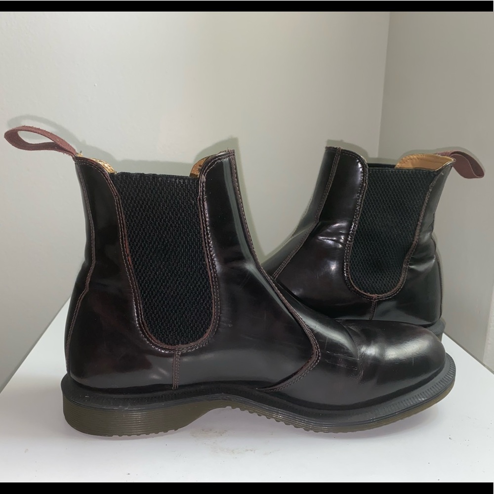 Dr. Martens maroon Chelsea slip on boots